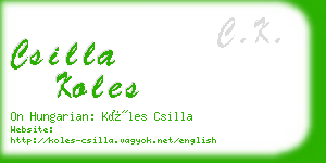 csilla koles business card